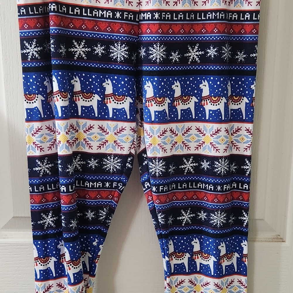 Festive Llama Print Leggings